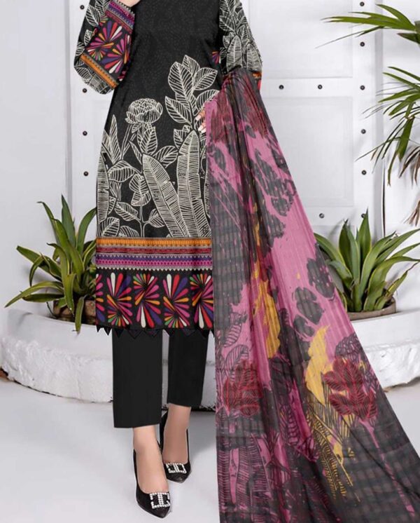 3 Piece Digital Lawn Print Suit 07
